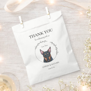 Simple Bull Terrie Dog Wedding Thank You Favour Ba Bags
