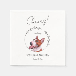Simple Bull Terrier Dog Wedding Cocktail  Napkin