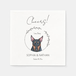 Simple Bull Terrier Dog Wedding Cocktail Napkin