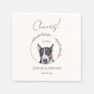 Simple Bull Terrier Dog Wedding Cocktail  Napkin