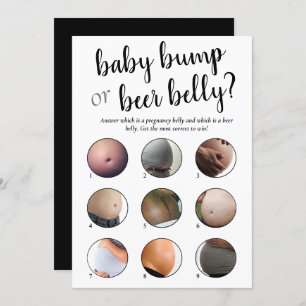 Simple Bump or Beer Belly Black Script Game Card