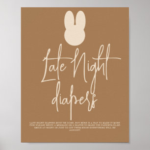 Simple Bunny Late Night diapers Poster