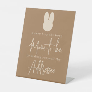 Simple Bunny Mum to be addressee Pedestal Sign