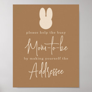 Simple Bunny Mum to be addressee Poster