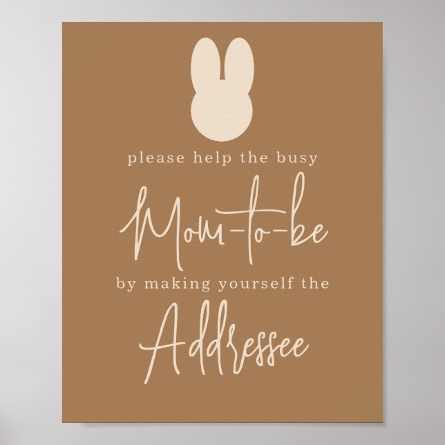 Simple Bunny Mum to be addressee Poster (Front)