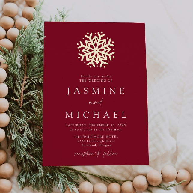 Simple Burgundy and Gold Snowflake Wedding (Creator Uploaded)
