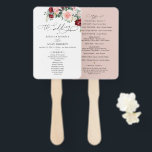 Simple Burgundy Blush Floral Wedding Ceremony Hand Fan<br><div class="desc">Designed to coordinate with our Romantic Blooms collection,  this customisable Ceremony Program features watercolor burgundy and blush florals with greenery leaves paired with a classy serif font & elegant calligraphy text graphics. Matching items available.</div>