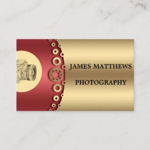 Simple Burgundy Colour Design Photographer Busines Business Card