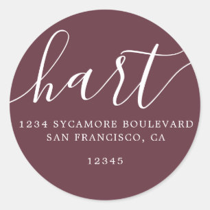 Simple Burgundy Family Return Address Label