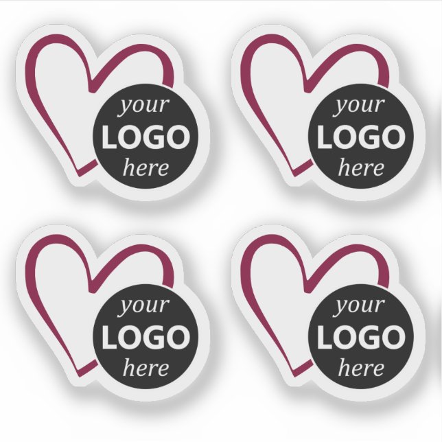 Simple Burgundy Heart Shape with Logo or Picture (Front)