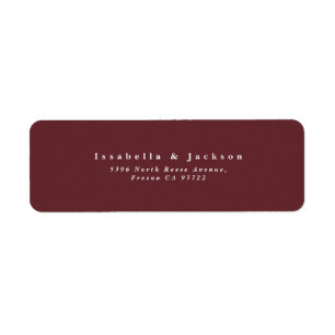 Simple Burgundy Wedding Return Address