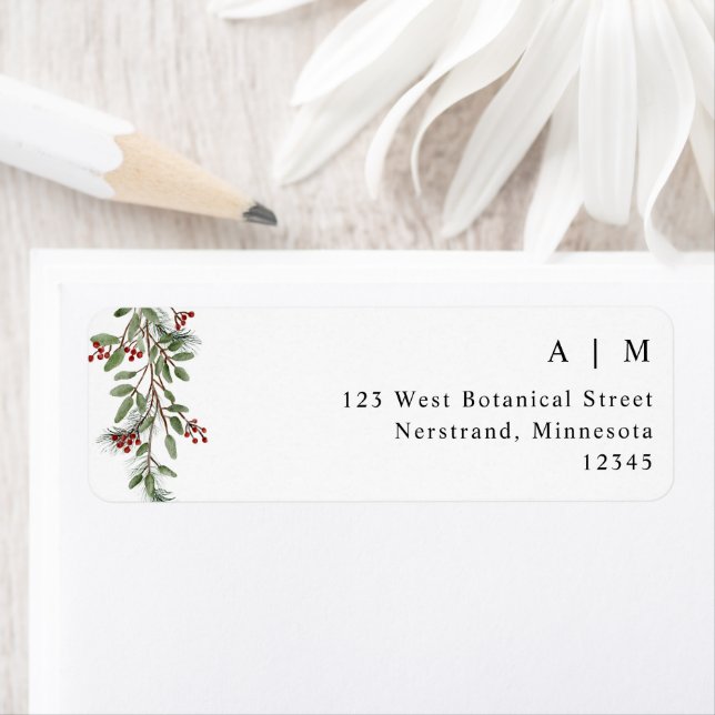 Simple Burgundy Winter Wedding Return Address (Insitu)
