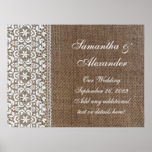 Simple Burlap and Lace Poster