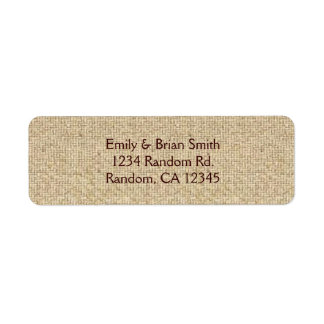 Simple burlap custom return address labels
