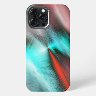 Simple burnt cyan digital stain over showy reddish iPhone 13 pro max case