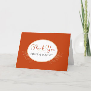 Simple Burnt Orange Thank You Card