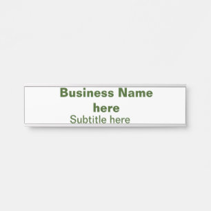 simple business add your name text q r code door sign