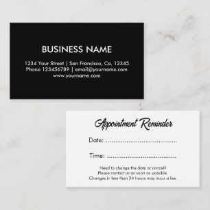 Simple business appointment reminder card template