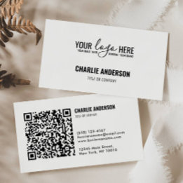 Simple Business Branding Company Logo QR Code Business Card