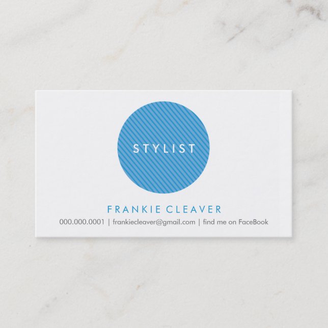 SIMPLE BUSINESS CARD :: bold spot blue (Front)