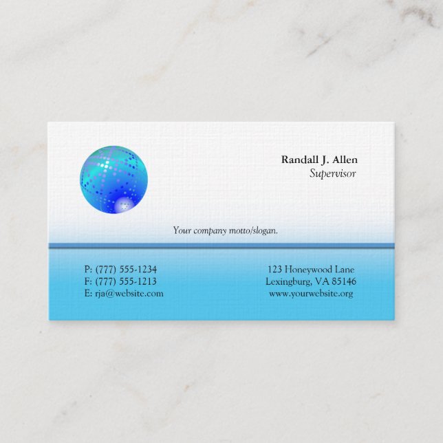 Simple Business Card Template (Blue) (Front)