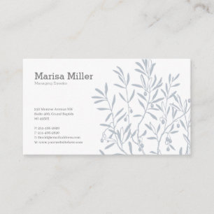 Simple business Card with Tree Branch, leaf, Olive