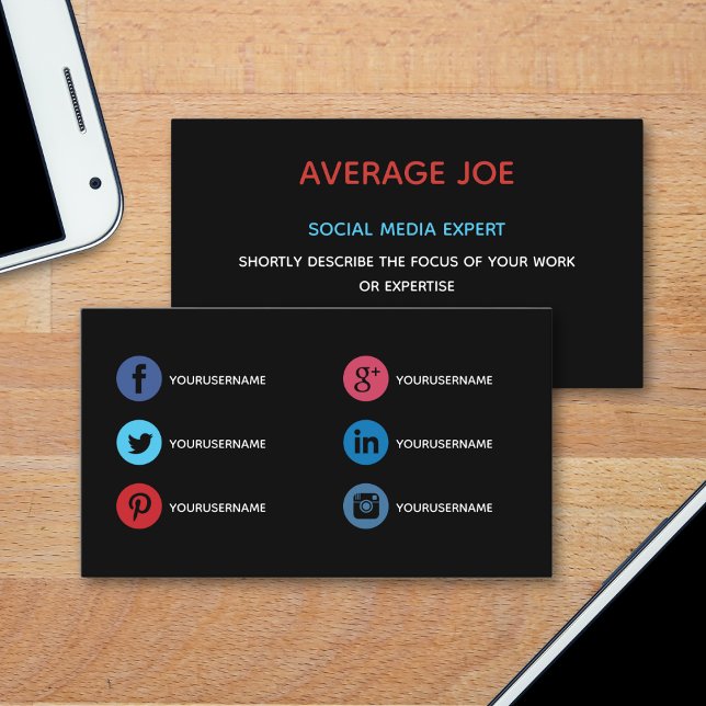 Simple business Cards for social media expert (Creator Uploaded)