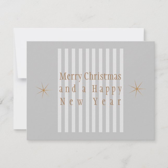 Simple Business Christmas Holiday Grey White Card (Front)