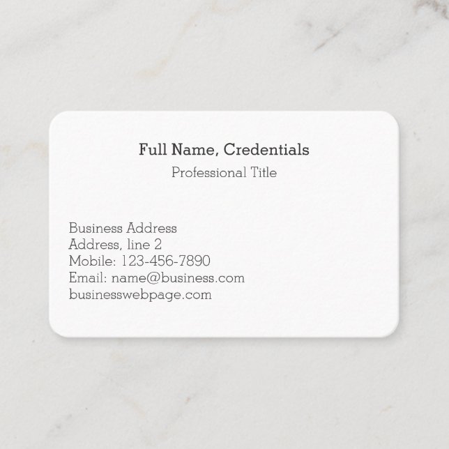 Simple Business Company Logo Formal Black White Business Card (Front)