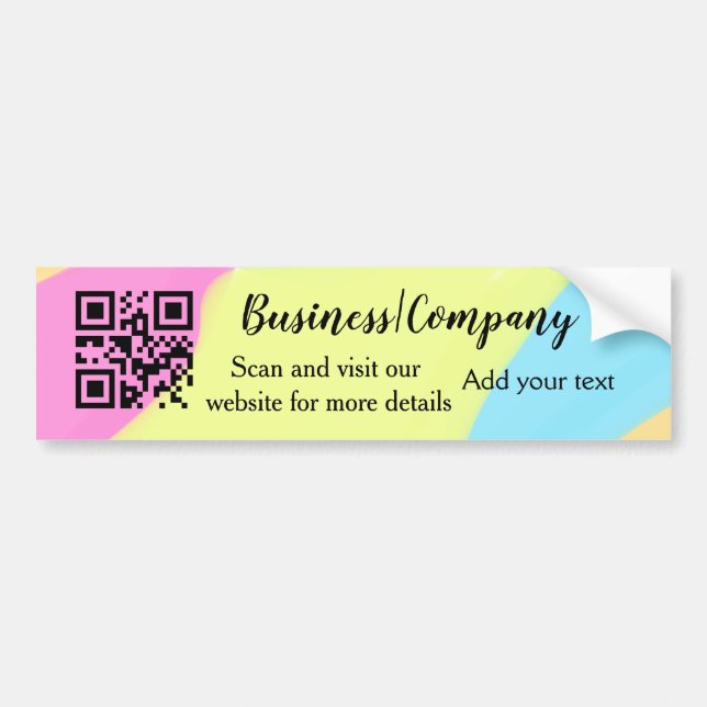 Simple business company website barcode QR add nam Bumper Sticker (Front)