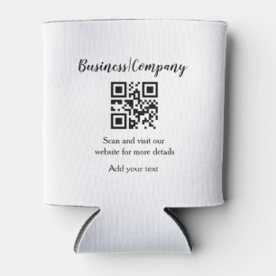 Simple business company website barcode QR add nam Can Cooler
