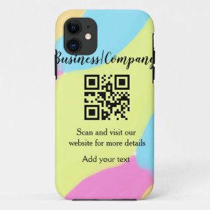 Simple business company website barcode QR add nam Case-Mate iPhone Case