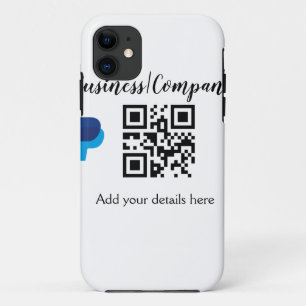 Simple business company website barcode QR add nam Case-Mate iPhone Case