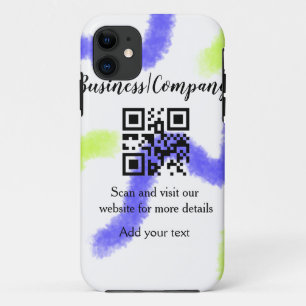 Simple business company website barcode QR add nam Case-Mate iPhone Case