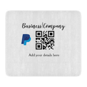 Simple business company website barcode QR add nam Cutting Board