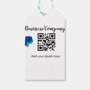Simple business company website barcode QR add nam Gift Tags