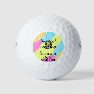 Simple business company website barcode QR add nam Golf Balls