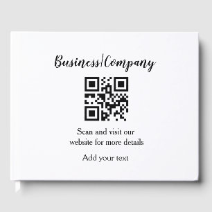 Simple business company website barcode QR add nam Guest Book