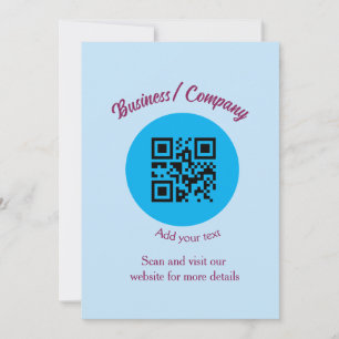 Simple business company website barcode QR add nam Invitation