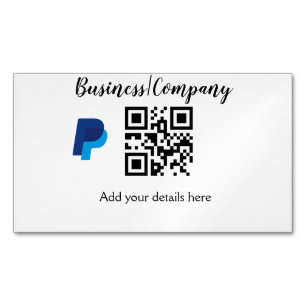 Simple business company website barcode QR add nam Magnetic Business Card