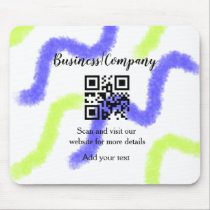 Simple business company website barcode QR add nam Mouse Pad