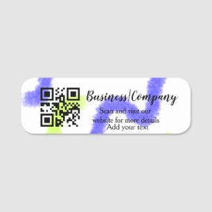 Simple business company website barcode QR add nam Name Tag