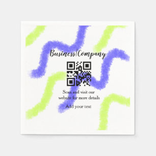 Simple business company website barcode QR add nam Napkin