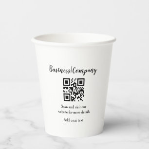 Simple business company website barcode QR add nam Paper Cups