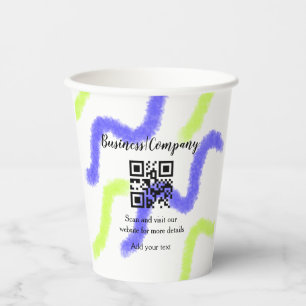 Simple business company website barcode QR add nam Paper Cups