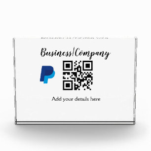 Simple business company website barcode QR add nam Photo Block