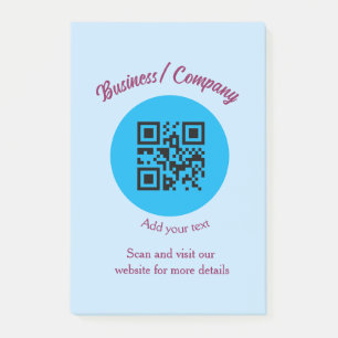 Simple business company website barcode QR add nam Post-it Notes