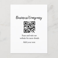 Simple business company website barcode QR add nam