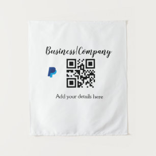 Simple business company website barcode QR add nam Tapestry
