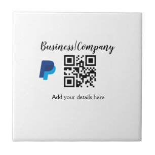 Simple business company website barcode QR add nam Tile